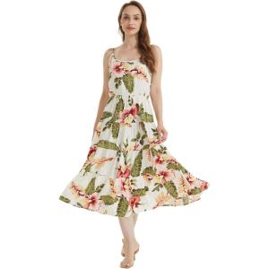 imageWomens Hawaiian Maxi Tiered Dress in RafelsiaCream Rafelsia