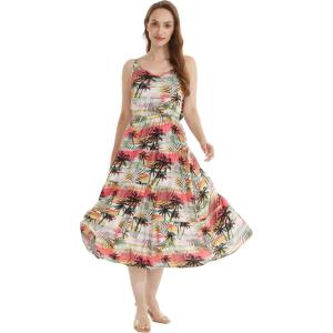 imageWomens Hawaiian Maxi Tiered Dress in Sunset BlueSunset Neon Pastel