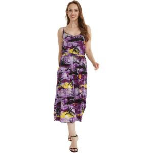 imageWomens Hawaiian Maxi Tiered Dress in Sunset BlueSunset Purple