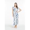 imageWomens Hawaiian Luau Cap Sleeve Maxi Simple Dress in BloomDay Dream Bloom