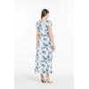 imageWomens Hawaiian Luau Cap Sleeve Maxi Simple Dress in BloomDay Dream Bloom