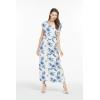 imageWomens Hawaiian Luau Cap Sleeve Maxi Simple Dress in BloomDay Dream Bloom