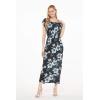 imageWomens Hawaiian Luau Cap Sleeve Maxi Simple Dress in BloomMidnight Bloom