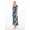 imageWomens Hawaiian Luau Cap Sleeve Maxi Simple Dress in BloomMidnight Bloom