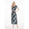 imageWomens Hawaiian Luau Cap Sleeve Maxi Simple Dress in BloomMidnight Bloom