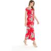 imageWomens Hawaiian Luau Cap Sleeve Maxi Simple Dress in HibiscusHibiscus Red