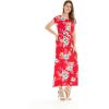 imageWomens Hawaiian Luau Cap Sleeve Maxi Simple Dress in HibiscusHibiscus Red