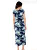 imageWomens Hawaiian Luau Cap Sleeve Maxi Simple Dress in Orchid BreezeOrchid Breeze Navy