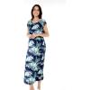 imageWomens Hawaiian Luau Cap Sleeve Maxi Simple Dress in Orchid BreezeOrchid Breeze Navy