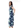 imageWomens Hawaiian Luau Cap Sleeve Maxi Simple Dress in Orchid BreezeOrchid Breeze Navy