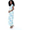 imageWomens Hawaiian Luau Cap Sleeve Maxi Simple Dress in Pacific PalmPacific Palm Cream