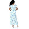imageWomens Hawaiian Luau Cap Sleeve Maxi Simple Dress in Pacific PalmPacific Palm Cream