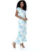 imageWomens Hawaiian Luau Cap Sleeve Maxi Simple Dress in Pacific PalmPacific Palm Cream