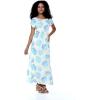 imageWomens Hawaiian Luau Cap Sleeve Maxi Simple Dress in Pacific PalmPacific Palm Cream