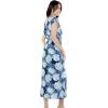 imageWomens Hawaiian Luau Cap Sleeve Maxi Simple Dress in Pacific PalmPacific Palm Navy