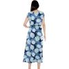 imageWomens Hawaiian Luau Cap Sleeve Maxi Simple Dress in Pacific PalmPacific Palm Navy
