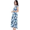 imageWomens Hawaiian Luau Cap Sleeve Maxi Simple Dress in Pacific PalmPacific Palm Navy