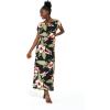 imageWomens Hawaiian Luau Cap Sleeve Maxi Simple Dress in Pineapple GardenBlack Rafelsia