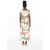 imageWomens Hawaiian Luau Cap Sleeve Maxi Simple Dress in Pineapple GardenCream Rafelsia