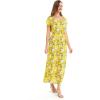 imageWomens Hawaiian Luau Cap Sleeve Maxi Simple Dress in Pineapple GardenGarden Poppy Yellow