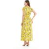 imageWomens Hawaiian Luau Cap Sleeve Maxi Simple Dress in Pineapple GardenGarden Poppy Yellow