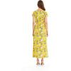 imageWomens Hawaiian Luau Cap Sleeve Maxi Simple Dress in Pineapple GardenGarden Poppy Yellow