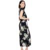 imageWomens Hawaiian Luau Cap Sleeve Maxi Simple Dress in Pineapple GardenPineapple Garden Black
