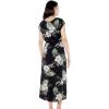 imageWomens Hawaiian Luau Cap Sleeve Maxi Simple Dress in Pineapple GardenPineapple Garden Black