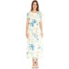 imageWomens Hawaiian Luau Cap Sleeve Maxi Simple Dress in Sandy BeachSandy Beach Beige