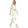 imageWomens Hawaiian Luau Cap Sleeve Maxi Simple Dress in Sandy BeachSandy Beach Beige