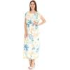 imageWomens Hawaiian Luau Cap Sleeve Maxi Simple Dress in Sandy BeachSandy Beach Beige