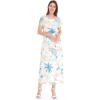 imageWomens Hawaiian Luau Cap Sleeve Maxi Simple Dress in Sandy BeachSandy Beach White