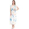 imageWomens Hawaiian Luau Cap Sleeve Maxi Simple Dress in Sandy BeachSandy Beach White