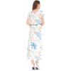 imageWomens Hawaiian Luau Cap Sleeve Maxi Simple Dress in Sandy BeachSandy Beach White
