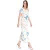 imageWomens Hawaiian Luau Cap Sleeve Maxi Simple Dress in Sandy BeachSandy Beach White