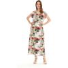 imageWomens Hawaiian Luau Cap Sleeve Maxi Simple Dress in SunsetSunset Neon Pastel