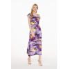 imageWomens Hawaiian Luau Cap Sleeve Maxi Simple Dress in SunsetSunset Purple