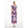 imageWomens Hawaiian Luau Cap Sleeve Maxi Simple Dress in SunsetSunset Purple