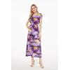 imageWomens Hawaiian Luau Cap Sleeve Maxi Simple Dress in SunsetSunset Purple