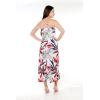 imageWomens Hawaiian Luau Flowering Koi Blue Maxi Sweetheart DressGarden at Dawn