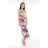 imageWomens Hawaiian Luau Flowering Koi Blue Maxi Sweetheart DressGarden at Dawn