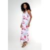 imageWomens Hawaiian Luau Flowering Koi Blue Maxi Sweetheart DressMisty Lotus White