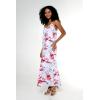 imageWomens Hawaiian Luau Flowering Koi Blue Maxi Sweetheart DressMisty Lotus White