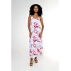 imageWomens Hawaiian Luau Flowering Koi Blue Maxi Sweetheart DressMisty Lotus White
