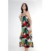 imageWomens Hawaiian Luau Flowering Koi Blue Maxi Sweetheart DressTropical Twilight