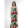imageWomens Hawaiian Luau Flowering Koi Blue Maxi Sweetheart DressTropical Twilight