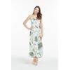 imageWomens Hawaiian Luau Wispy Cereus Black Maxi Sweetheart DressWispy Cereus Light Blue