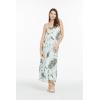 imageWomens Hawaiian Luau Wispy Cereus Black Maxi Sweetheart DressWispy Cereus Light Blue