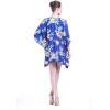 imageWomens Hawaiian Poncho Luau Dress Hibiscus BlackHibiscus Blue