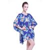 imageWomens Hawaiian Poncho Luau Dress Hibiscus BlackHibiscus Blue